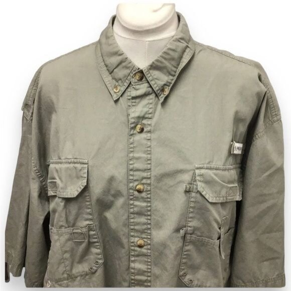 Magellan Outdoors Mens 3XL Khaki Short Sleeve Cotton Fishing Shirt With Pockets - Picture 2 of 10